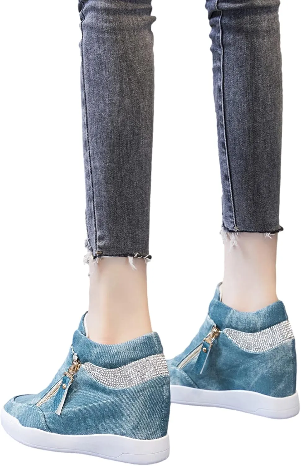 rismart Women's Wedge Platform Bootie Fashion Sneakers