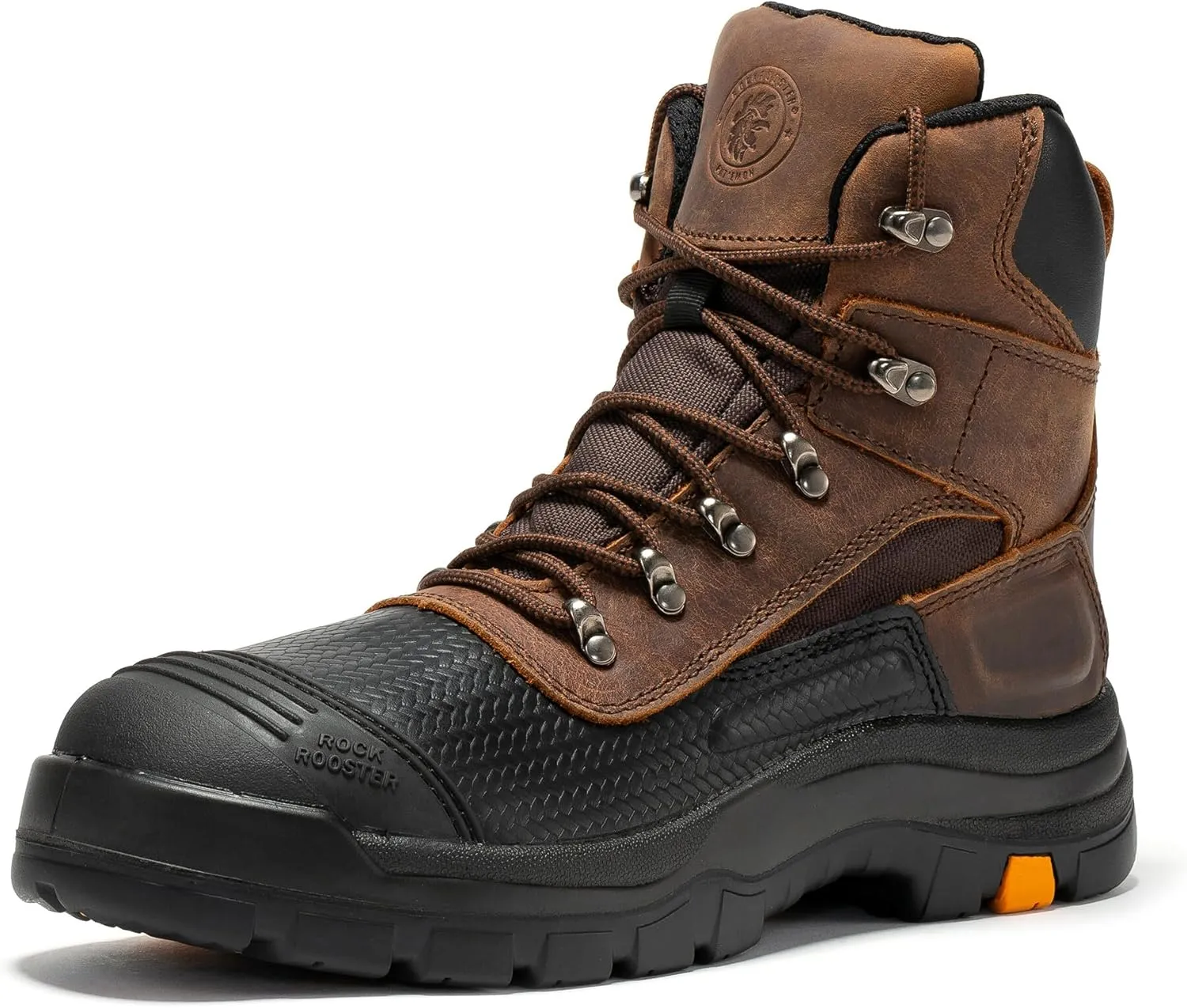 ROCKROOSTER Sedona - Men's Waterproof Puncture Resistant Work Boots, 6" Lace Up Steel Toe ASTM Safety Boots AK216