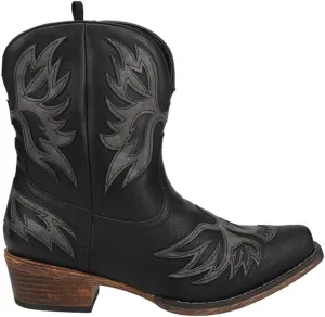 ROPER Womens Amelia Tooled Inlay Snip Toe Casual Boots Ankle Low Heel 1-2" - Brown