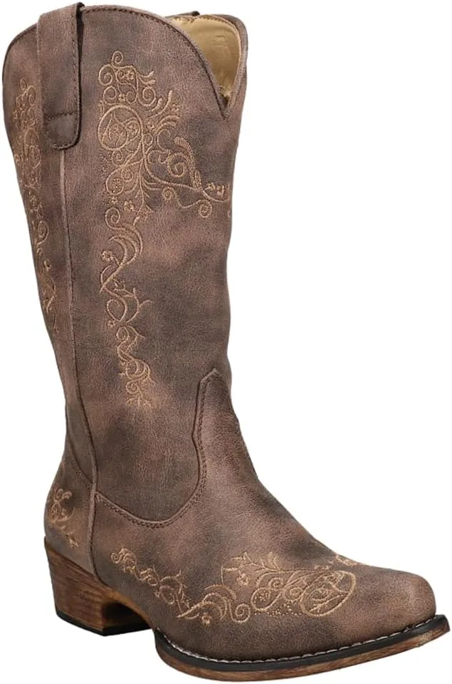 ROPER Women's Riley Scroll Embroidery Snip Toe Western Boot