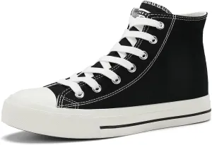 Rorbte Womens High Top Sneakers for Women Classic Lace Up Cotton Canvas Shoes Womens Casual Canvas Walking Shoes