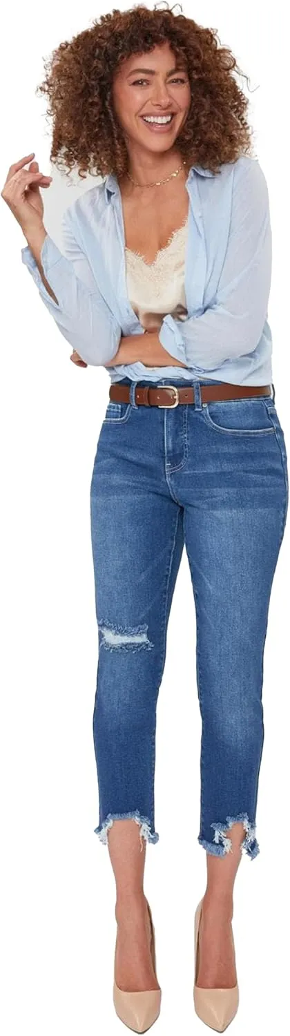 Royalty For Me Womens Women's Petite Vintage Fray Hem Jean