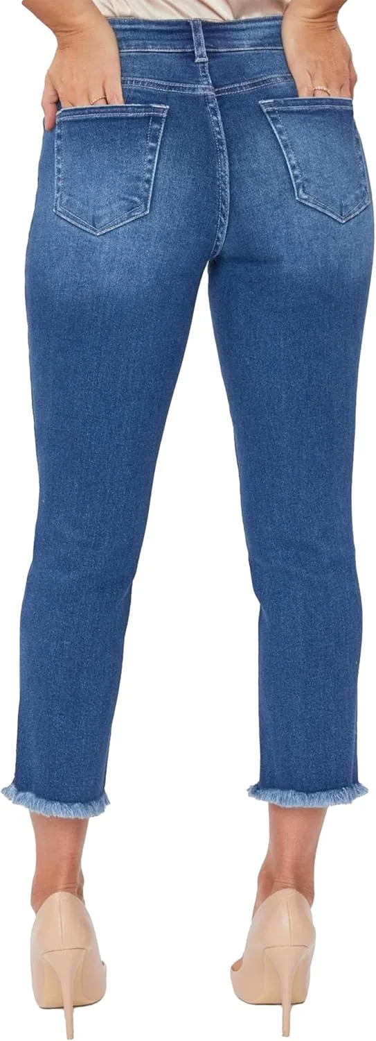 Royalty For Me Womens Women's Petite Vintage Fray Hem Jean