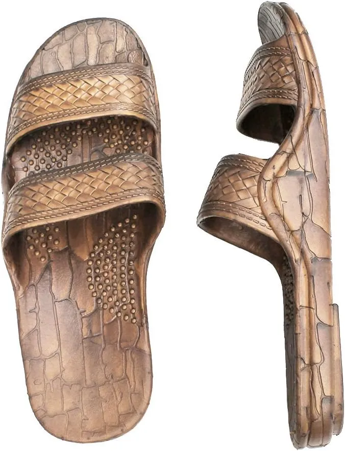 Rubber Double Strap Jesus Style Sandals Imperial Brand - With 1 Braided Natural Hemp Anklet Bracelet Bundle - 2 Items
