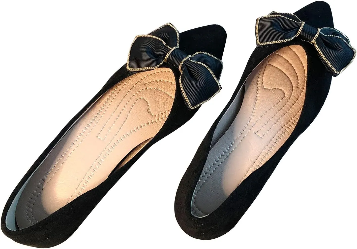 SAILING LU Ballet Flats for Womens Shoes Pointy Toe Cozy Flat Shoes Suede Comfortable Dressy Shoes Wear to Work Slip-on Moccasins