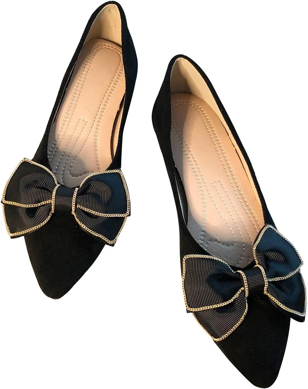 SAILING LU Ballet Flats for Womens Shoes Pointy Toe Cozy Flat Shoes Suede Comfortable Dressy Shoes Wear to Work Slip-on Moccasins