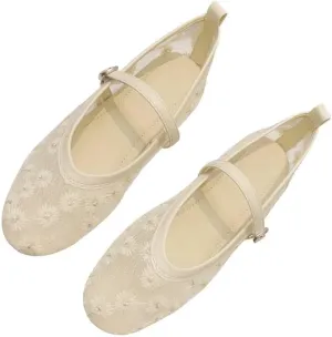 SAILING LU Mary Jane for Women Sqaure Toe Ballet Flats Strappy Low-Heels Stylish Comfortable Flat Shoes Cute Dress Wedding Shoes