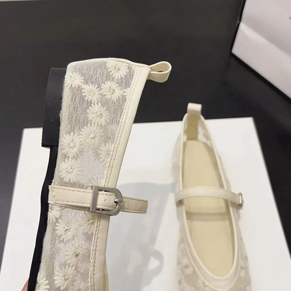 SAILING LU Mary Jane for Women Sqaure Toe Ballet Flats Strappy Low-Heels Stylish Comfortable Flat Shoes Cute Dress Wedding Shoes