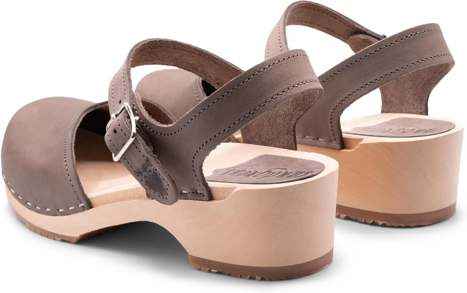 Sandgrens Handmade Swedish Wood Clogs for Women, Low Heel Sandals | Saragasso