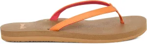 Sanuk Yoga Joy | Flip Flops for Women | Yoga Sandals For Women | Women's Beach Sandals | Memory Foam Footbed, Papaya, 10