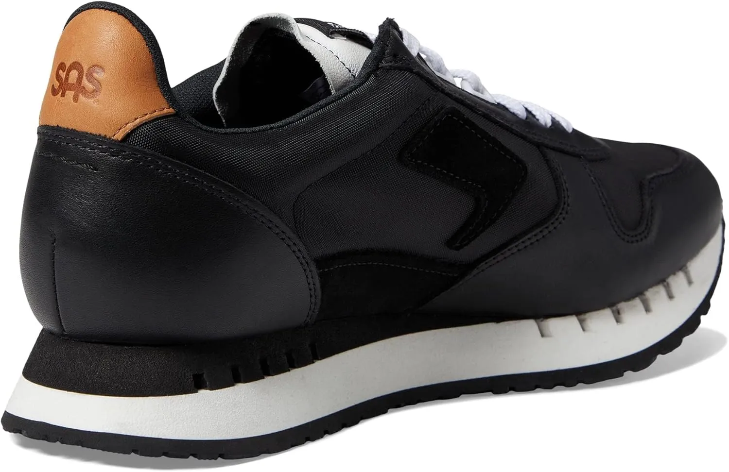 SAS® 7Eventy6ix-Y Running Shoes for Men – Leather and Textile Construction – Almond Toe – Lace-up Closure