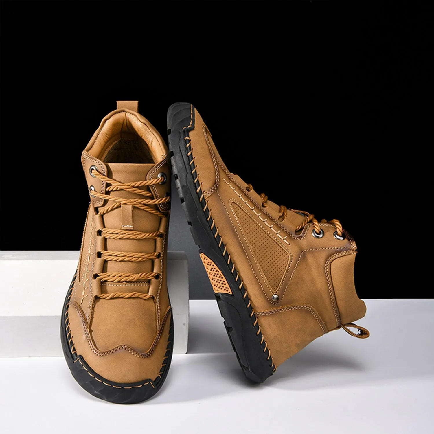Sawbehind Mens Boots, Sawbehind Men'S Comfortable Handmade Leather Boots, Outdoor, Waterproof, Arch Support