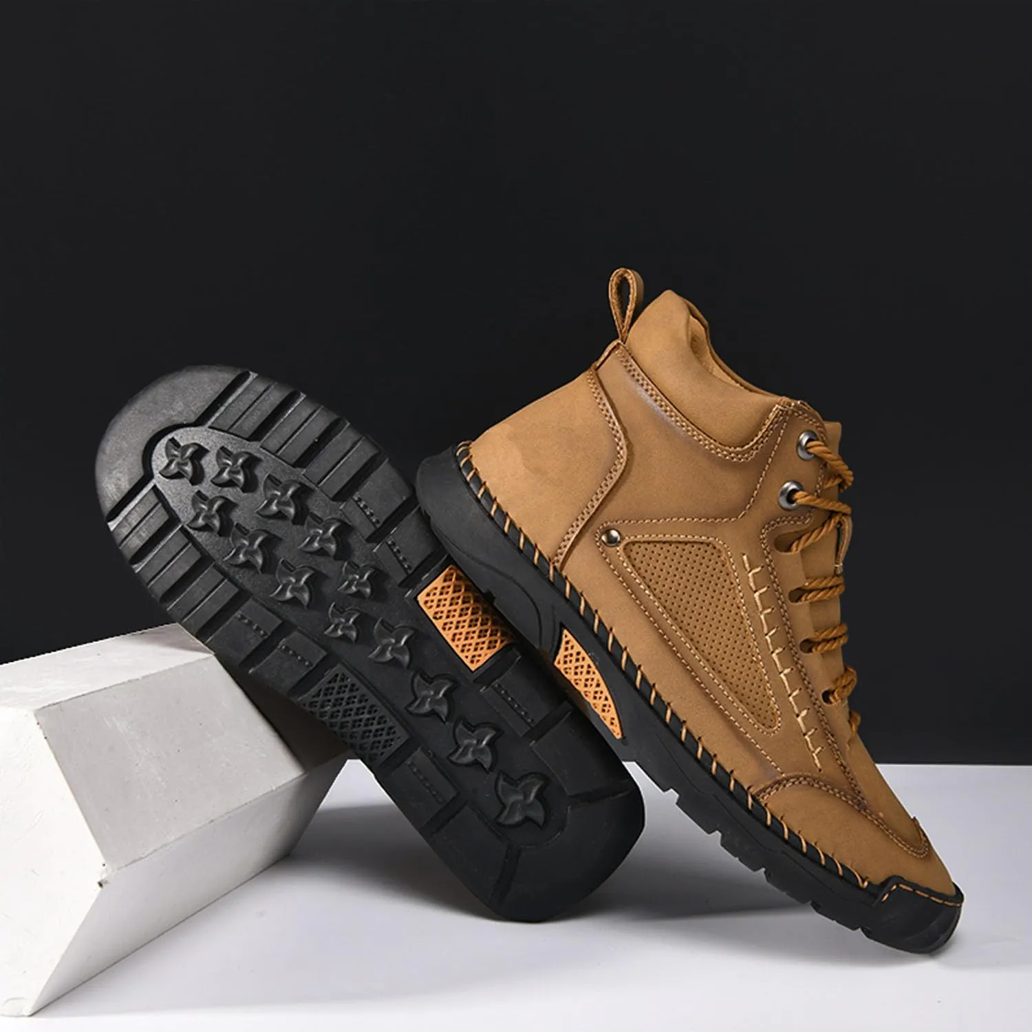 Sawbehind Mens Boots, Sawbehind Men'S Comfortable Handmade Leather Boots, Outdoor, Waterproof, Arch Support