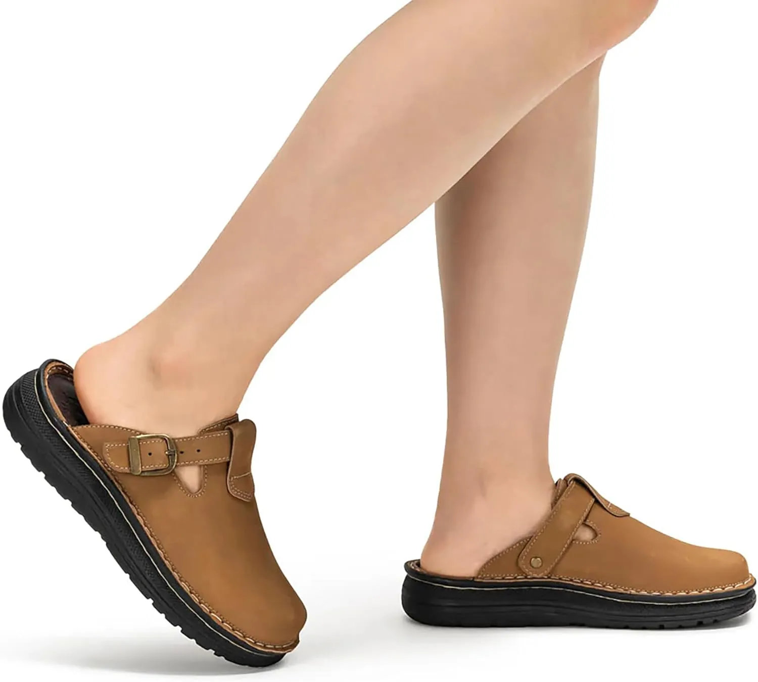 Sawyer - Leather Clog-Toe Sandal - Womens Sandals