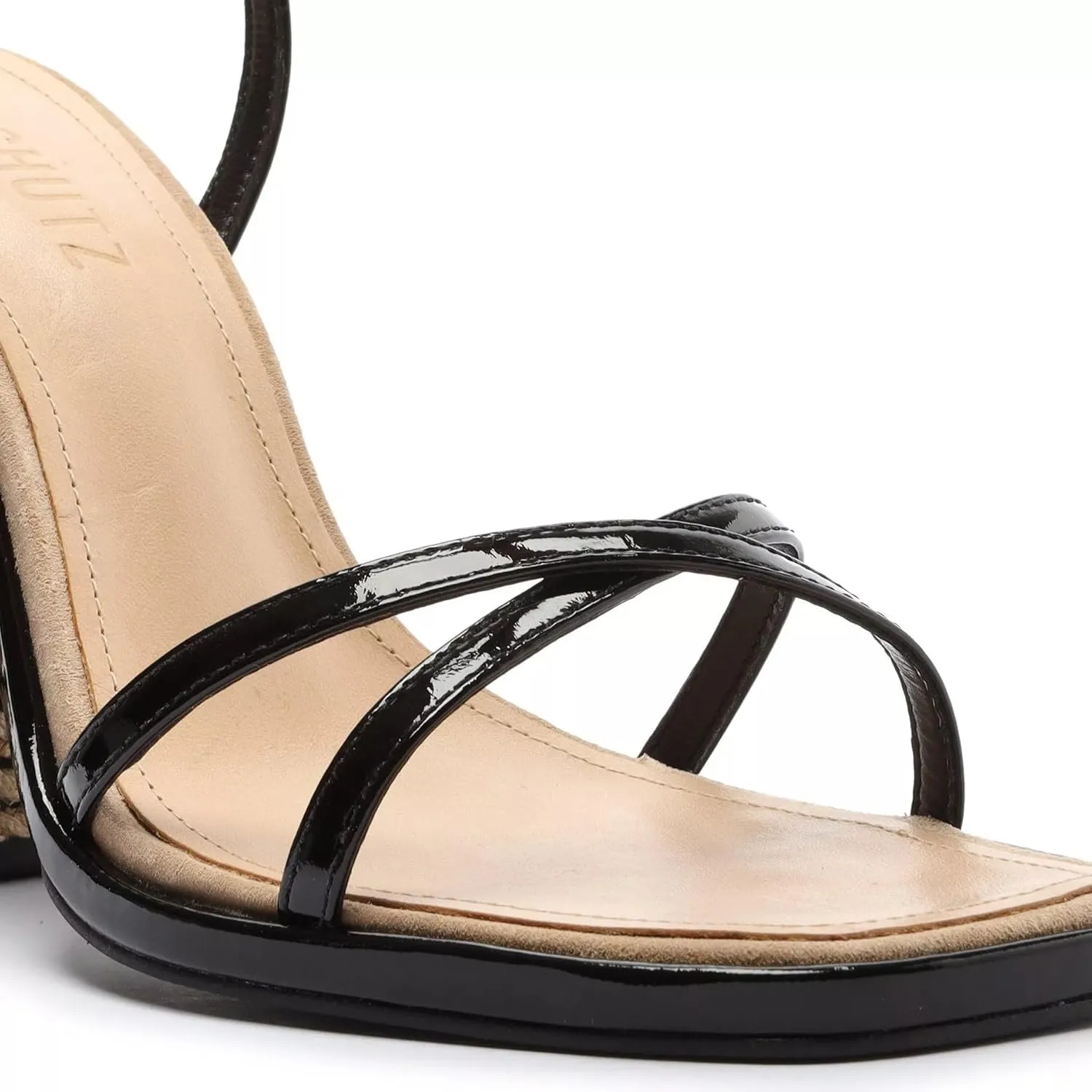 SCHUTZ Womens Narah Leather Ankle Strap Heels