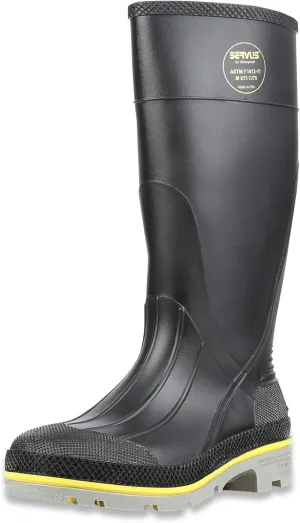 Servus by Honeywell XTP 15"" PVC Chemical-Resistant Steel Toe Men's Work Boots, Black, Yellow & Gray, 13
