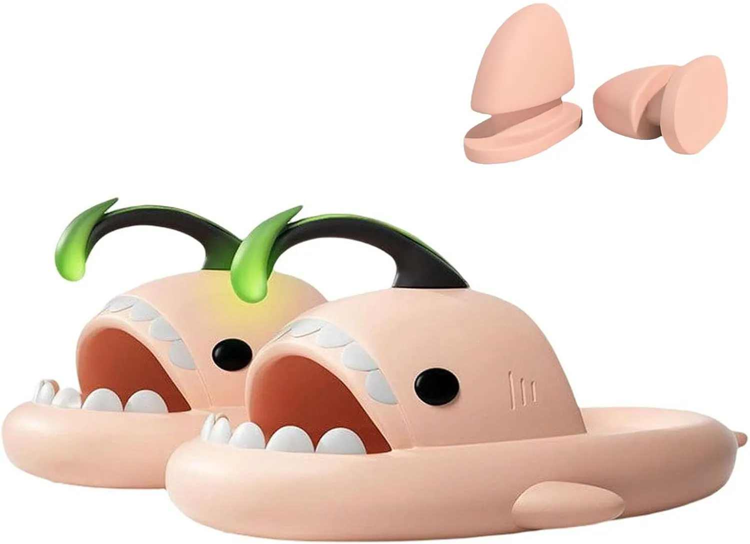 Shark Slides Angler Fish, Shark Slippers, Glow In The Dark, Super Soft, Comfy, Super Soft Environmental EVA