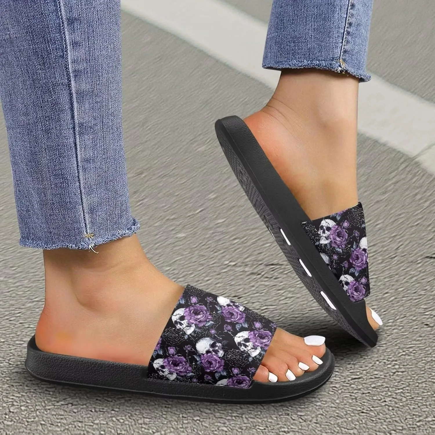 Slides & Slippers for Women & Men Casual Pool Sandals Open Toe Shower Shoes Summer Footwear Gift for Family Friends