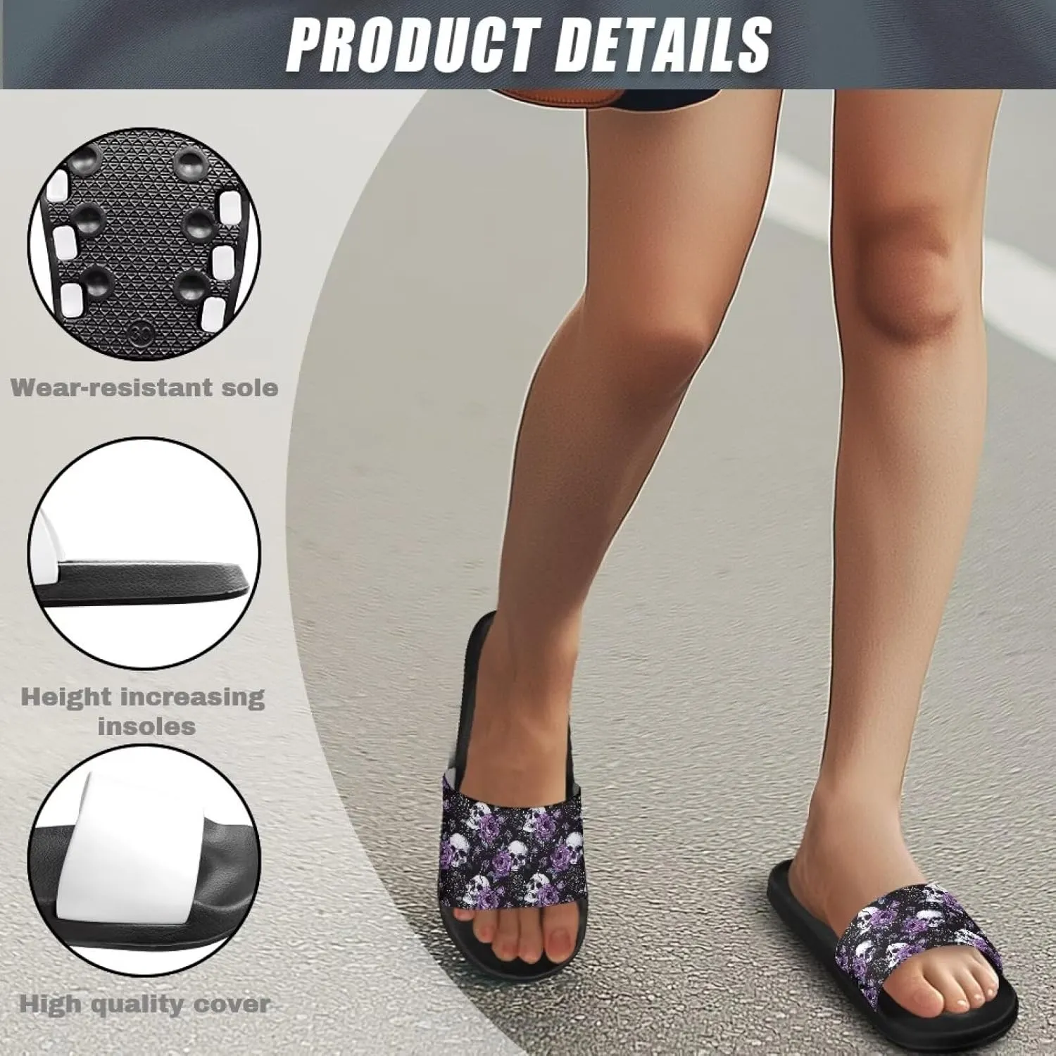 Slides & Slippers for Women & Men Casual Pool Sandals Open Toe Shower Shoes Summer Footwear Gift for Family Friends