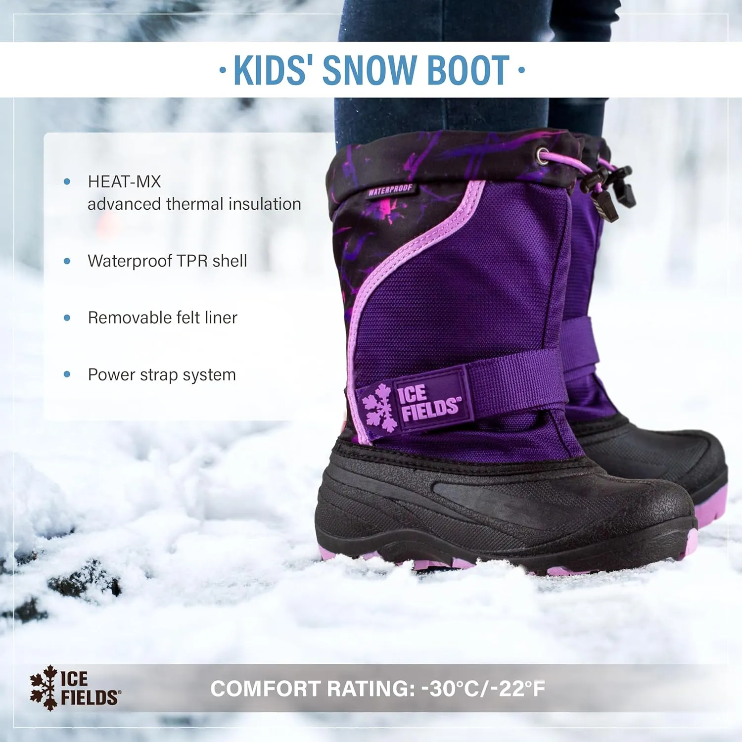 Snowblaster Little and Big Kid High Snow Winter Boots, Warm, Waterproof Shell