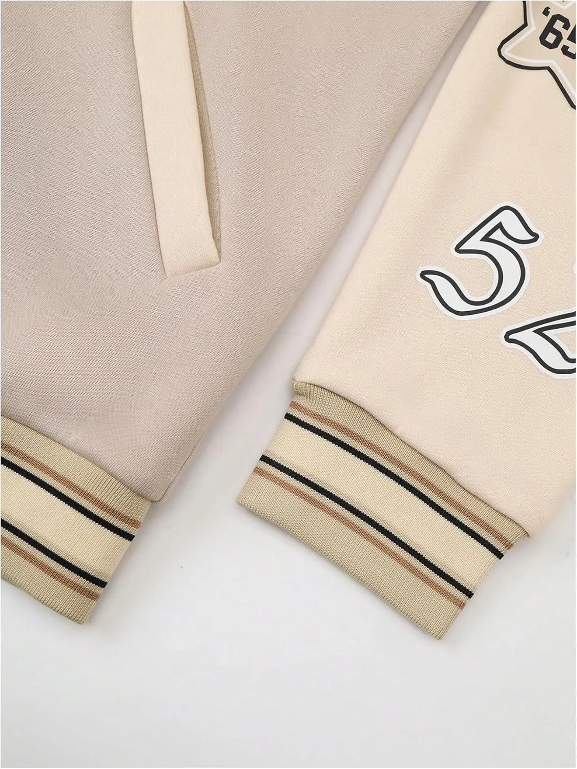 SOLY HUX Men's Letter Graphic Varsity Jacket Button Front Long Sleeve Vintage Baseball Jacket Streetwear