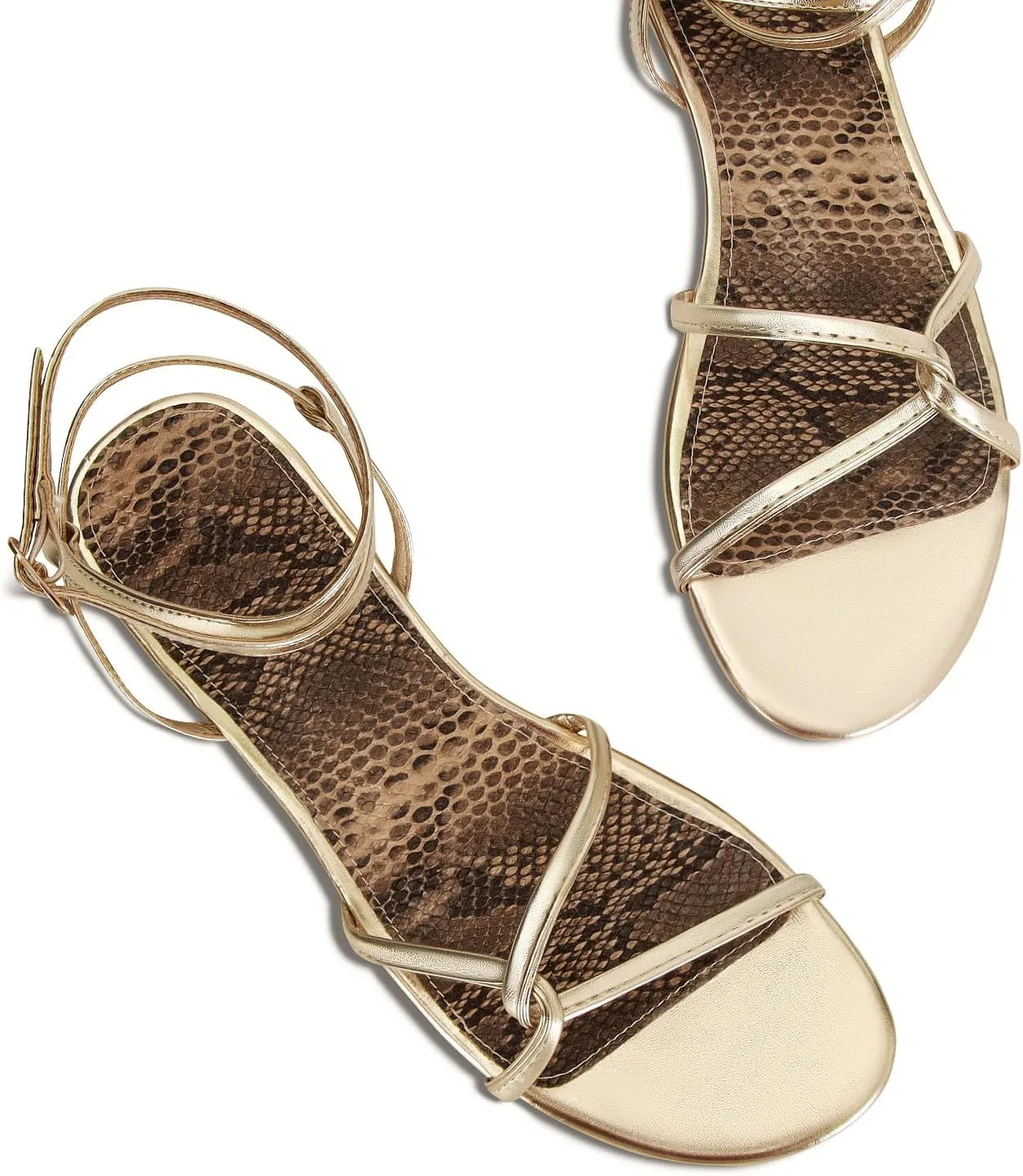 SOVANYOU Strappy Sandals for Women Dressy Flat Sandals Open Toe Cute Summer Sandal with Cross Ankle Strap