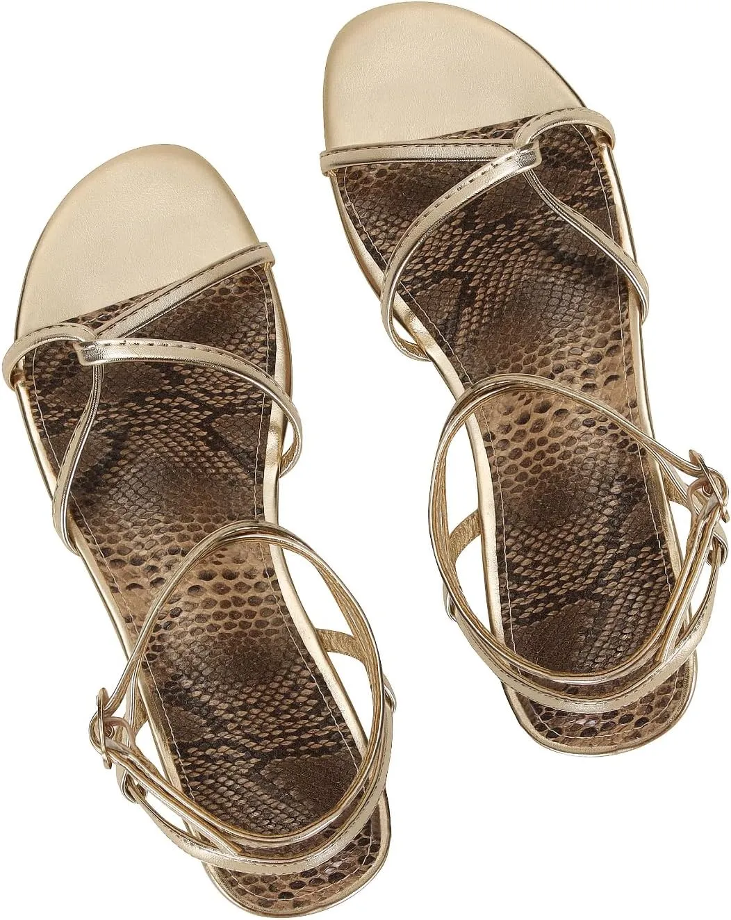 SOVANYOU Strappy Sandals for Women Dressy Flat Sandals Open Toe Cute Summer Sandal with Cross Ankle Strap