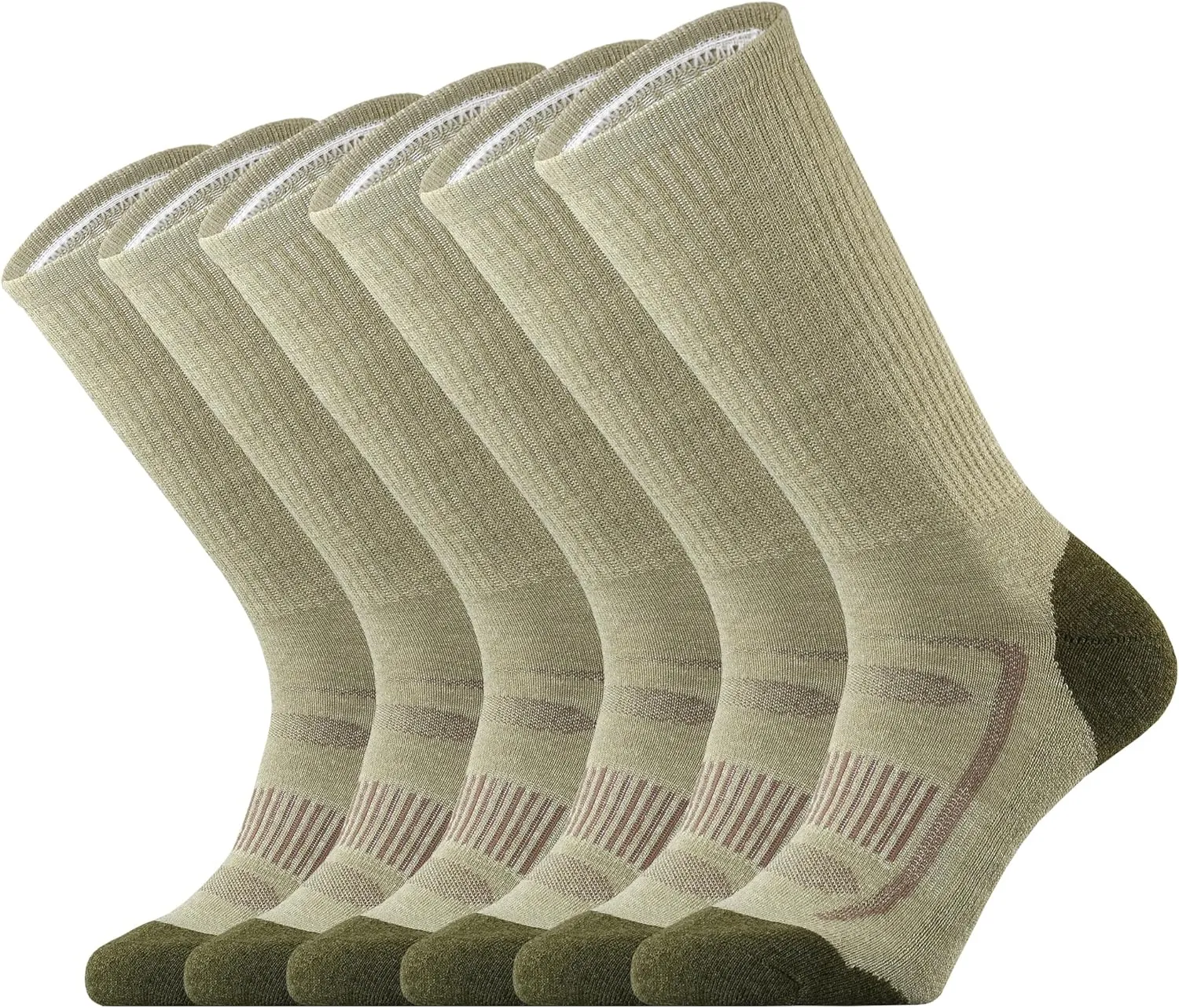 SOX TOWN Men's Merino Wool Cushion Crew Socks for Outdoor Hiking Hike Trail Performance Moisture Wicking Lightweight Summer
