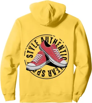 Sport Style Authentic Wear Red Sneakers Vintage Look Pullover Hoodie