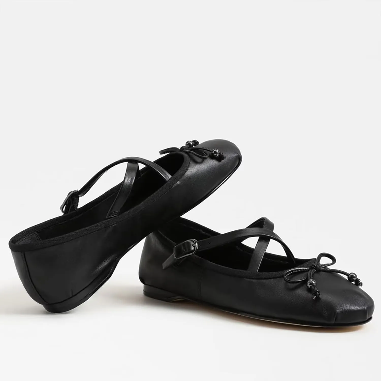 Suede Leather Ballet Flats Shoes for Women Cute Round Toe Slip On Mary Jane Flats Comfy Ballerina Flat Shoes Causal Daily Shoes with Strap