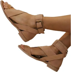 Summer Foot Correction Sandals Womens,Vintage Roman Strappy Lightweight Bunion Orthopedic Flip Flops,Fashion Comfy Beach Toe Corrector Walking Slippers,for Hallux Valgus ( Color : Khaki , Size : 9 )