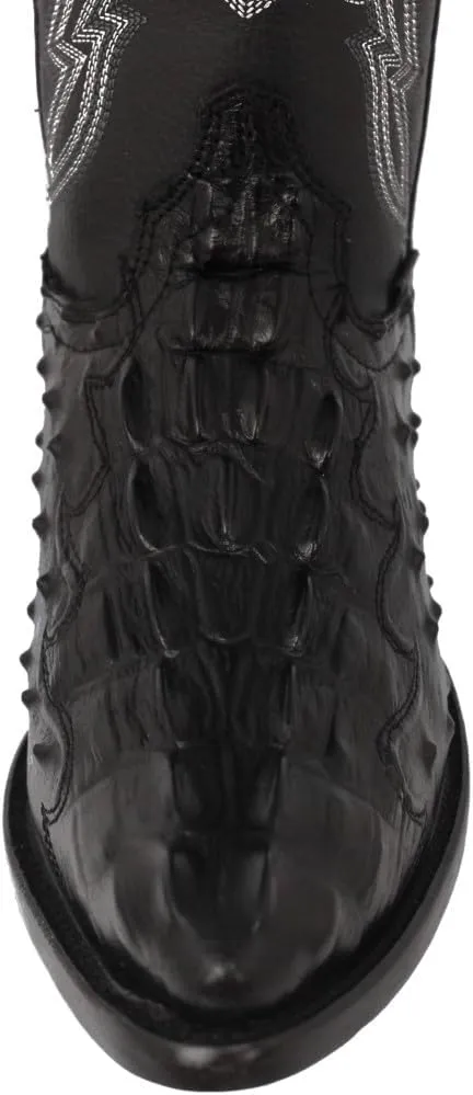 Texas Legacy Mens Black Western Wear Cowboy Boots Crocodile & Ostrich Print J Toe