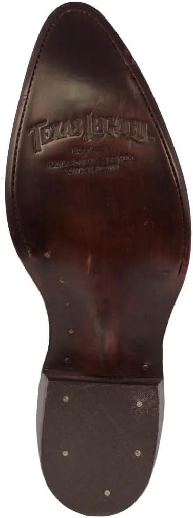 Texas Legacy Mens Black Western Wear Cowboy Boots Crocodile & Ostrich Print J Toe