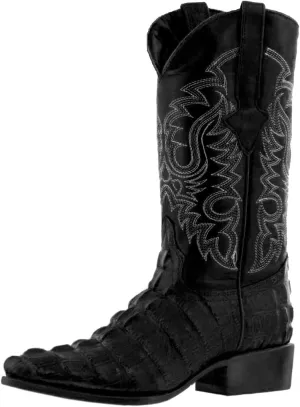Texas Legacy Mens Green Western Leather Cowboy Boots Crocodile Tail Print J Toe