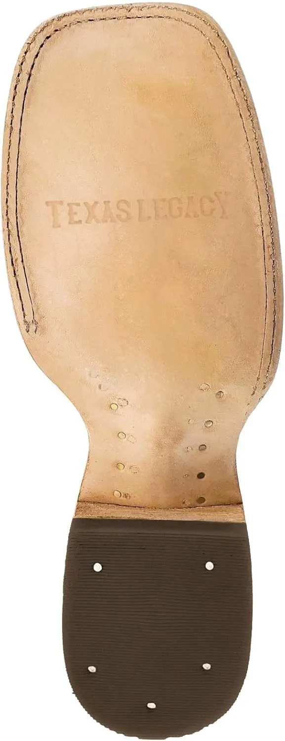 Texas Legacy Mens Sand Western Cowboy Boots Leather Square Toe Crocodile Print