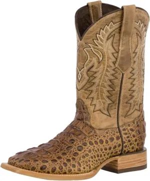 Texas Legacy Mens Sand Western Cowboy Boots Leather Square Toe Crocodile Print