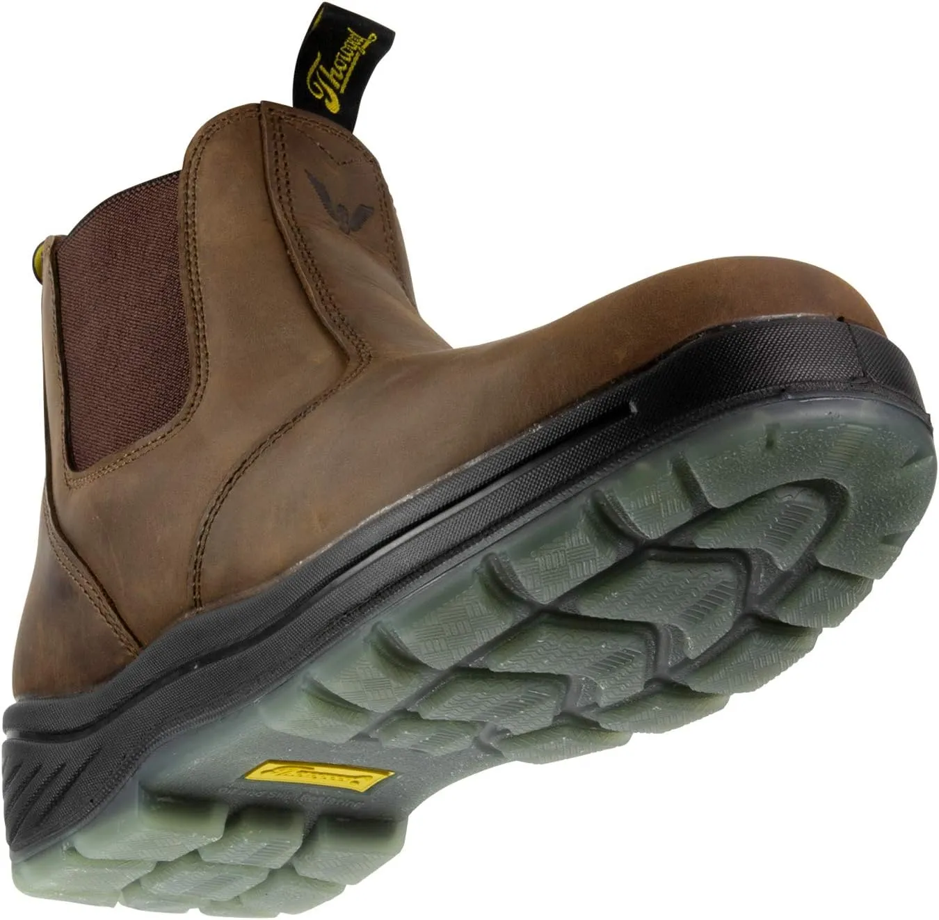 Thorogood Thoro-Flex 6” Slip On Work Boots for Men - Premium Leather with Comfort Footbed, Slip-Resistant Outsole, and Scuff-Free Translucent Bottom; EH Rated