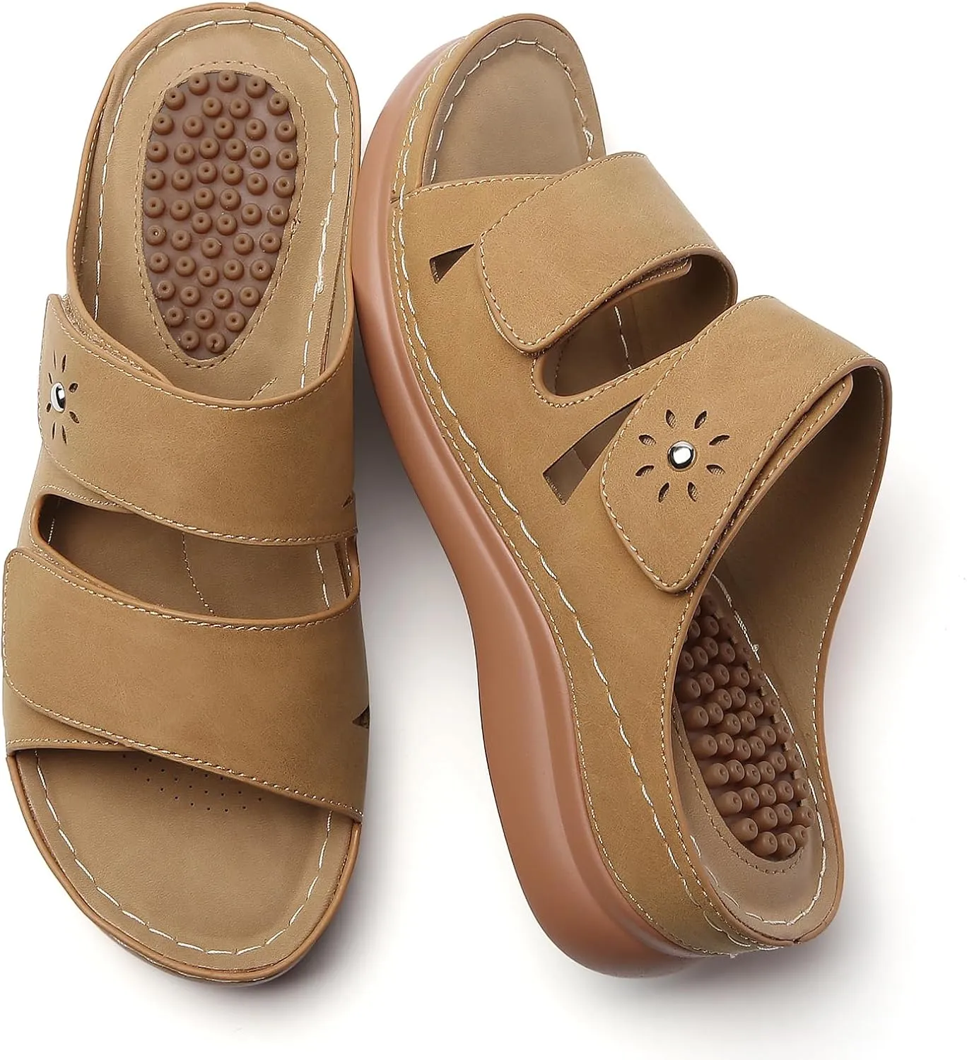 Tilocow Sandals Women Wedge Shoes - Orthopedic Comfortable Arch Support Platform Sandals for Women Wedge Summer Dressy Casual Bunion Breathable Shoes