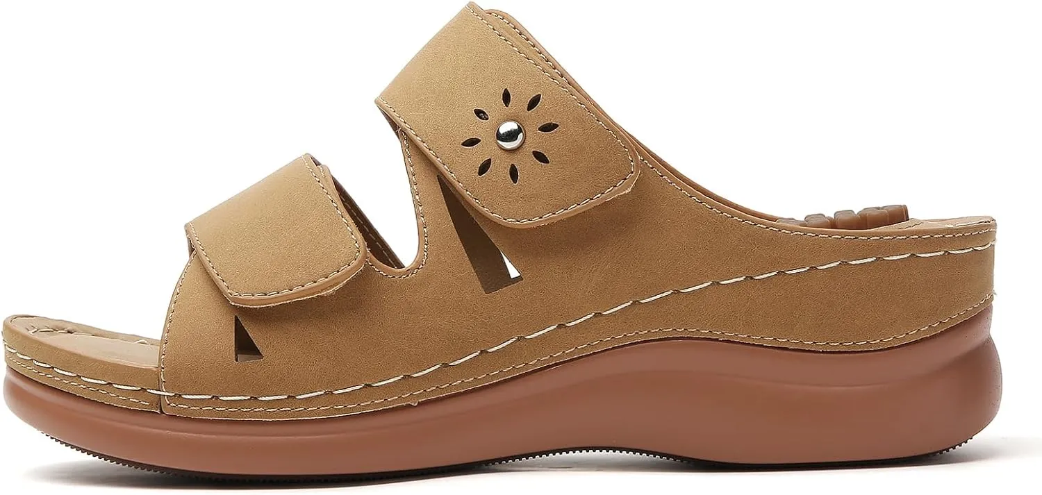 Tilocow Sandals Women Wedge Shoes - Orthopedic Comfortable Arch Support Platform Sandals for Women Wedge Summer Dressy Casual Bunion Breathable Shoes