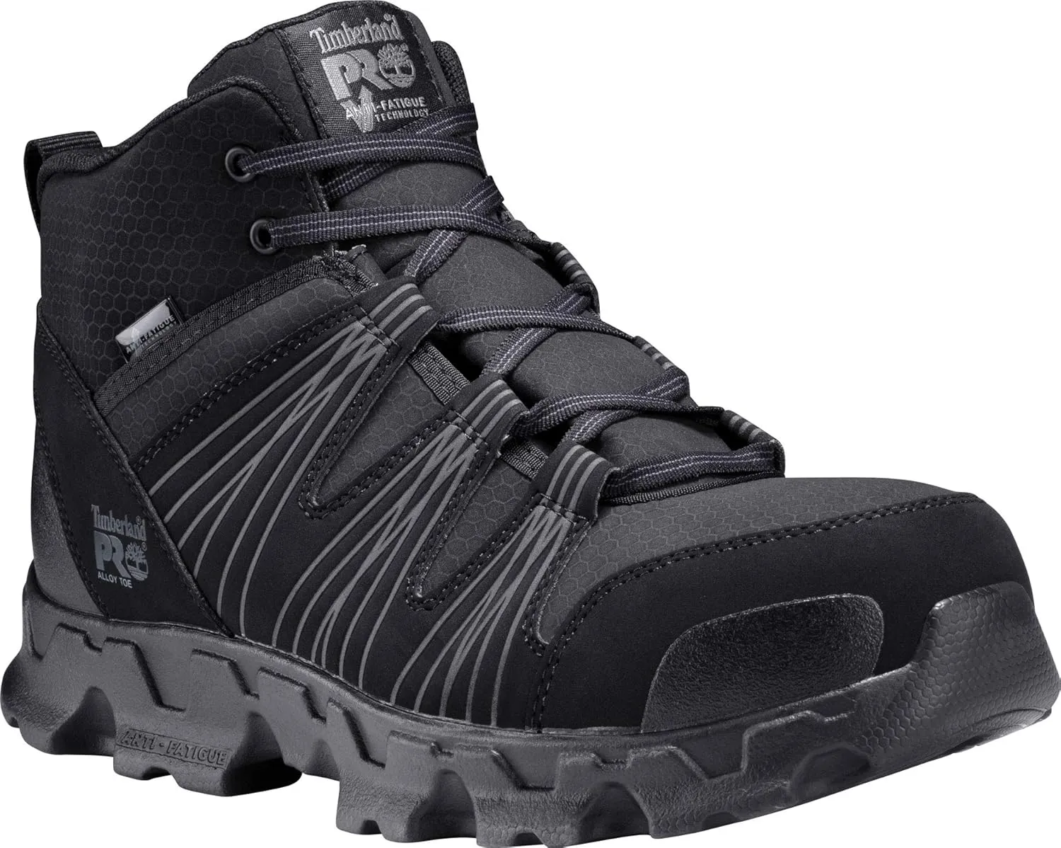 Timberland PRO Men's Powertrain Mid Alloy Safety Toe Static Dissipative Industrial Athletic Work Shoe