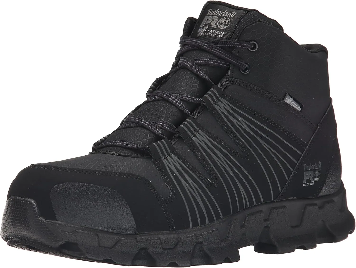 Timberland PRO Men's Powertrain Mid Alloy Safety Toe Static Dissipative Industrial Athletic Work Shoe
