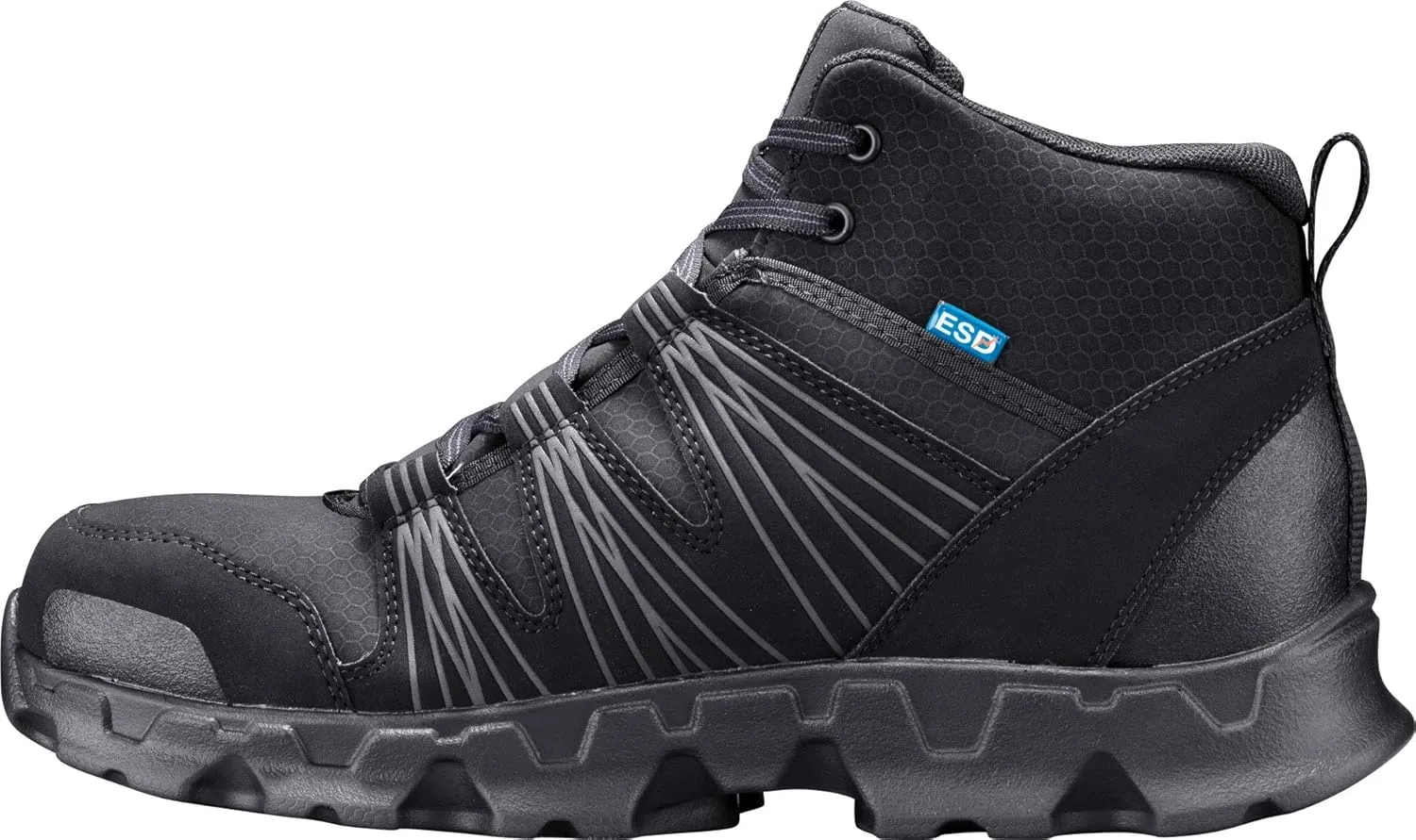 Timberland PRO Men's Powertrain Mid Alloy Safety Toe Static Dissipative Industrial Athletic Work Shoe