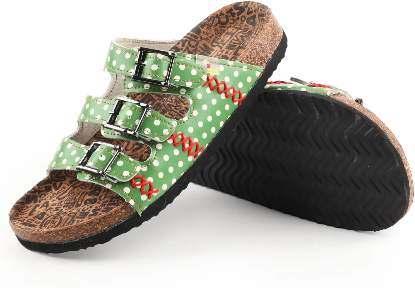 TMA EYES Womens Flat Slide Sandals with Arch Support Strap Adjustable Buckle Non Slip Rubber Sole