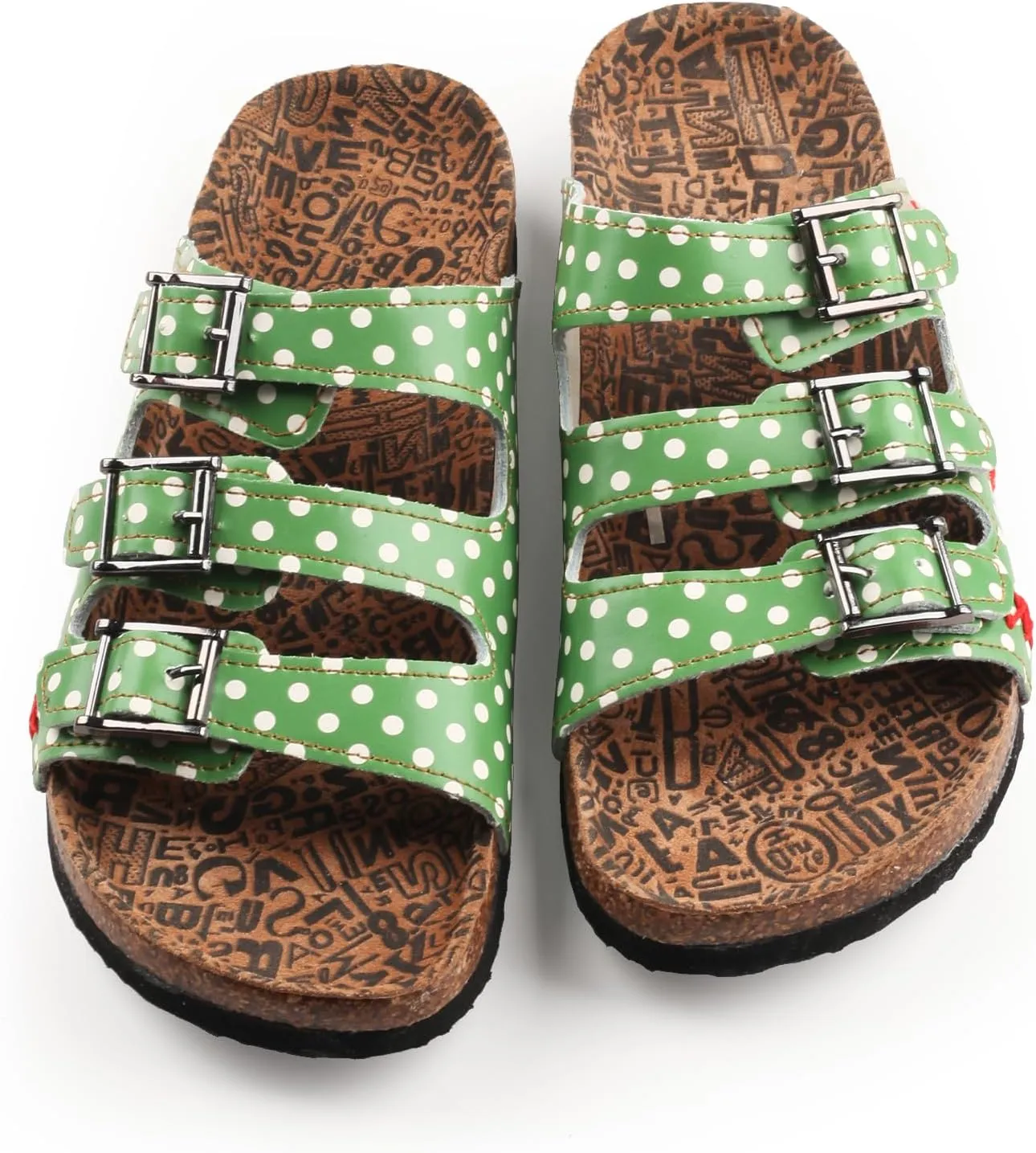 TMA EYES Womens Flat Slide Sandals with Arch Support Strap Adjustable Buckle Non Slip Rubber Sole