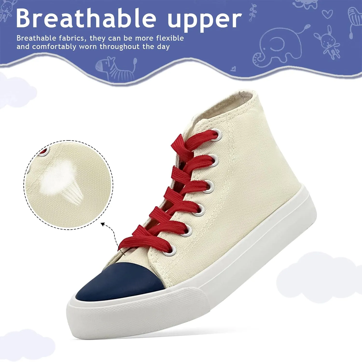 Toddler Sneakers for Girls Boys High Top Kids Lace Up Canvas Fashion Shoes Comfortable Classic Casual Running Walking Shoe