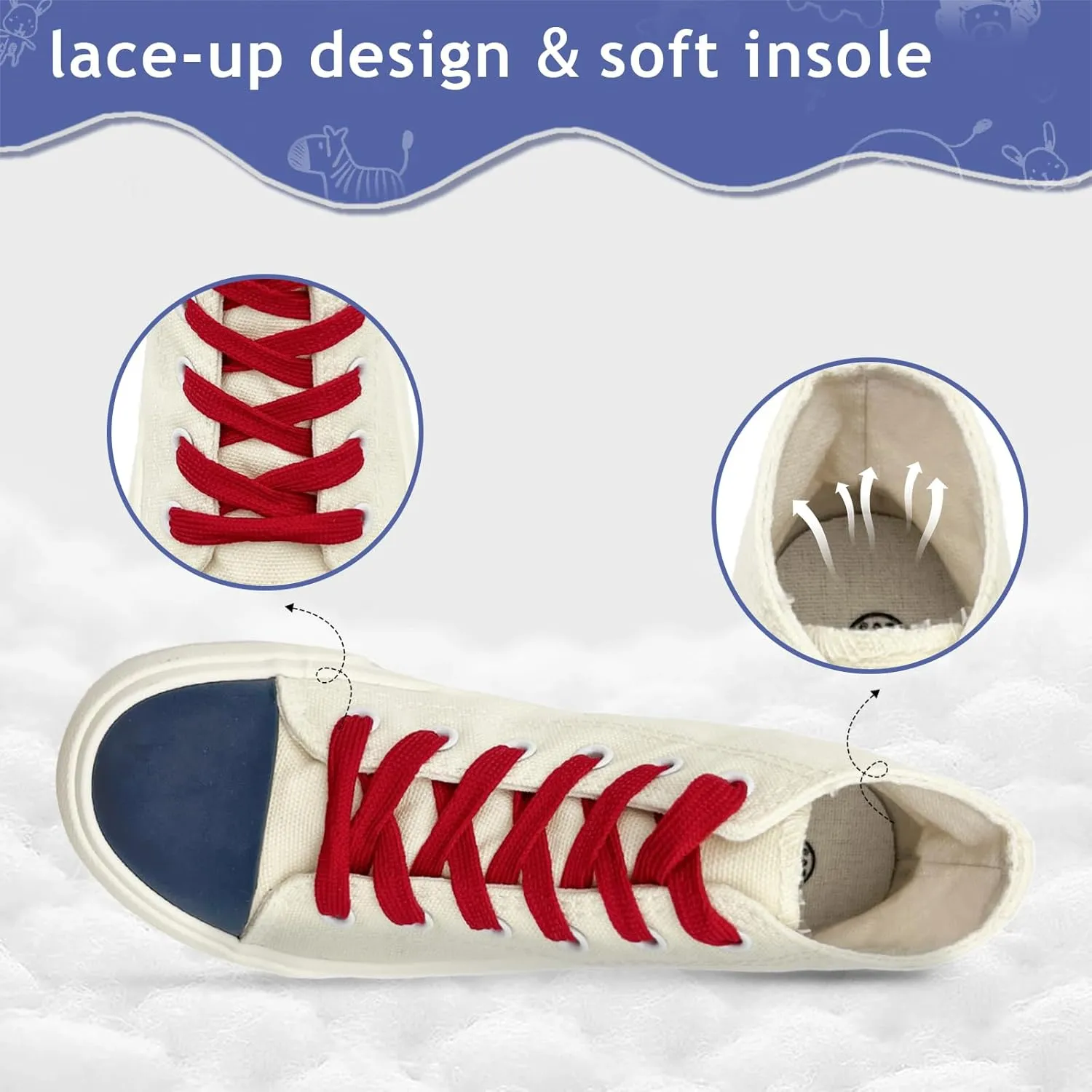 Toddler Sneakers for Girls Boys High Top Kids Lace Up Canvas Fashion Shoes Comfortable Classic Casual Running Walking Shoe