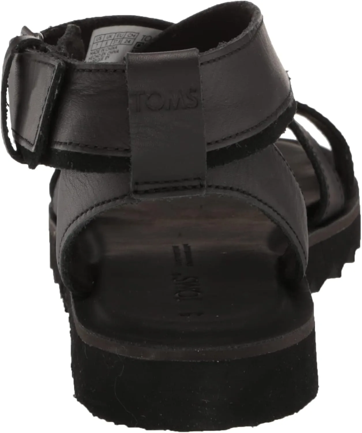 TOMS Womens Sidney Tread Snow Leopard Ankle Strap Casual Sandals Casual - Black, Off White