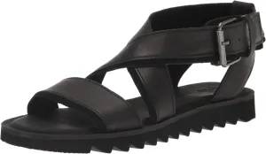 TOMS Womens Sidney Tread Snow Leopard Ankle Strap Casual Sandals Casual - Black, Off White
