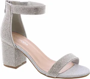 TOP Moda Delia-80 Ankle Strap Dressy High Heel Sandal, Non-slip Sole, For Wedding, Party, Prom, Evening Wear, or Any Occasion, Sleek Style Block Heel Sandals