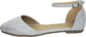 TruFox Womens Flat Ankle Strap D'Orsay Ballet Flat